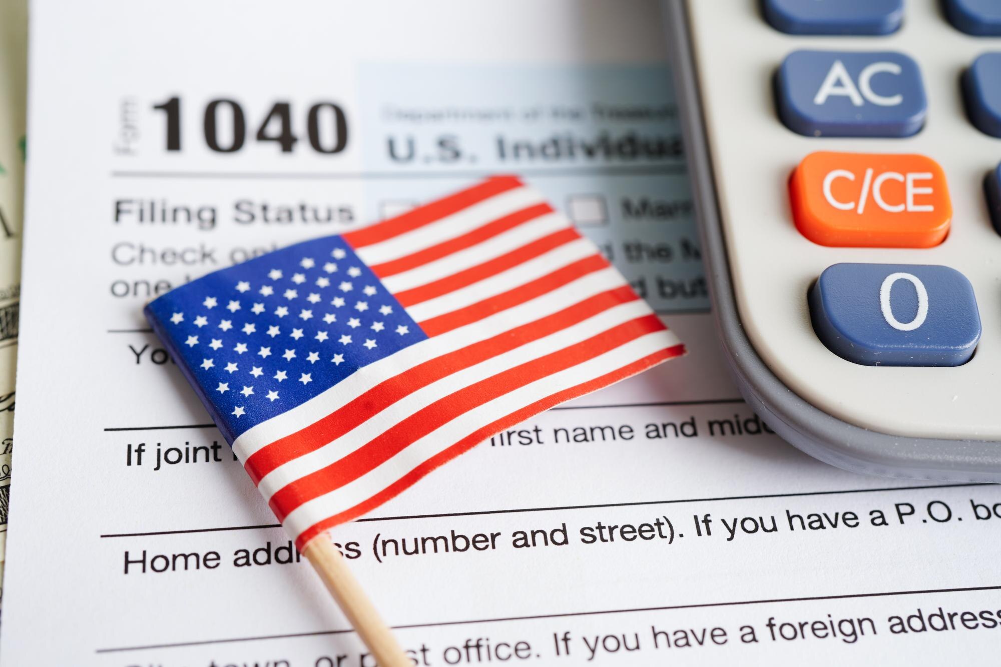 Formularz podatkowy 1040 US Individual Income Tax Return Business finance concept