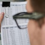 Zbliżenie finansowego biznesmena trzymającego w rękach kartkę informacyjną czytającą firmy fi